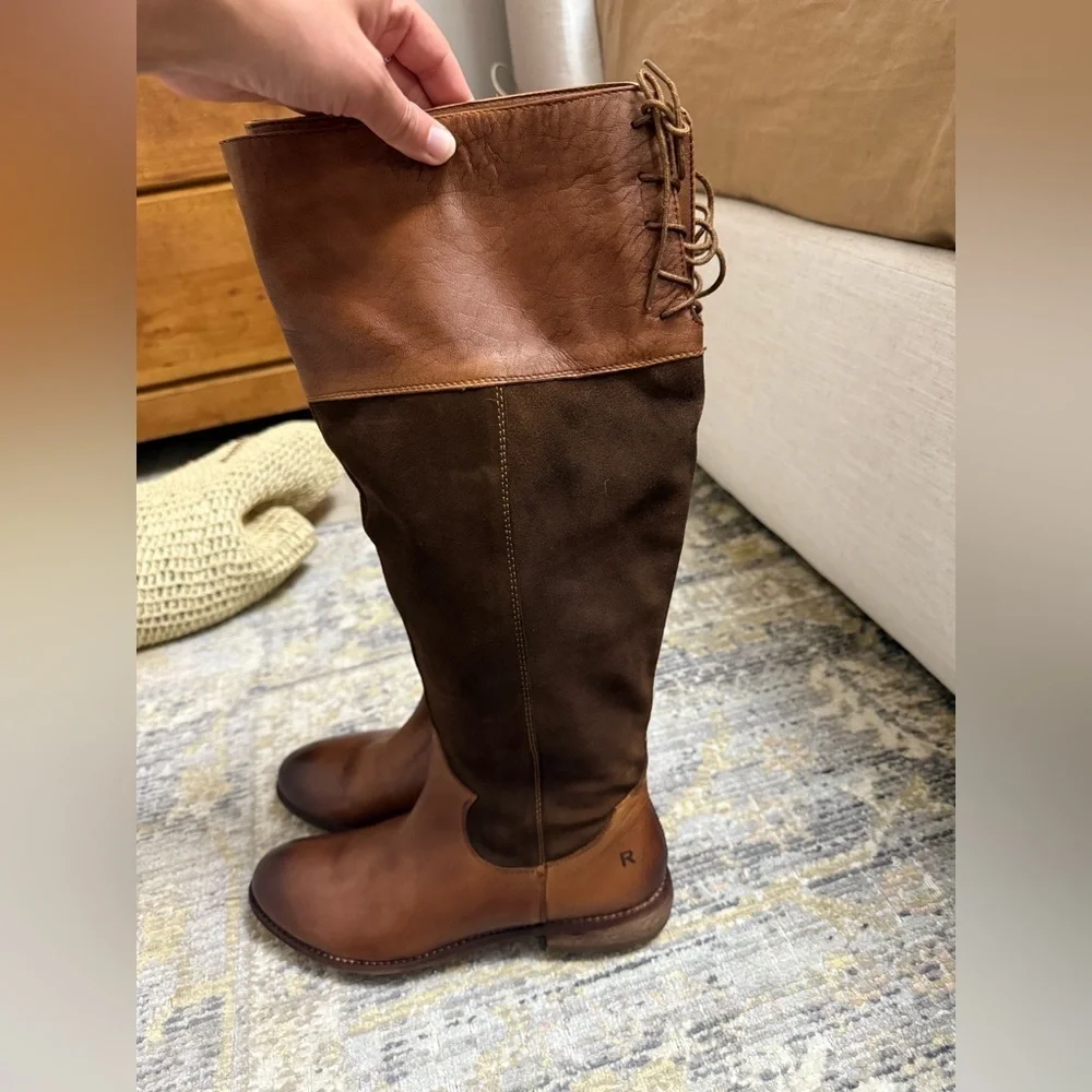 NEW Roan by Bed Stu Natty tall Brown Leather suede Knee-High riding Boots - Picture 6 of 14